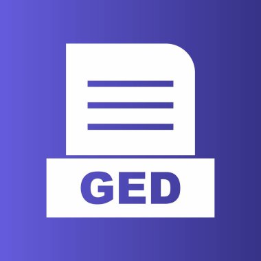 GED dosyası soyut arkaplanda izole edildi