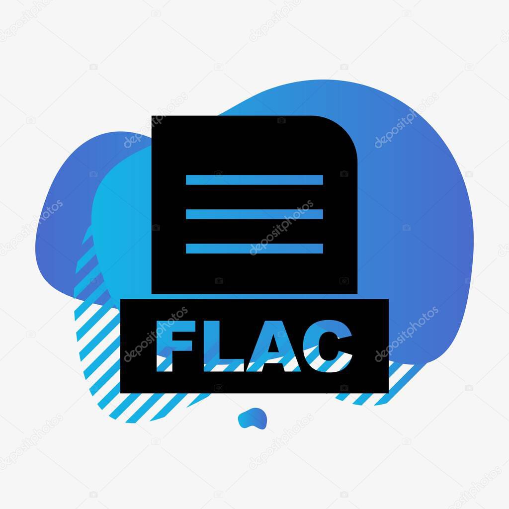 FLAC file Isolated On Abstract Background