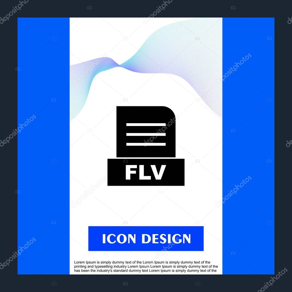FLV file Isolated On Abstract Background