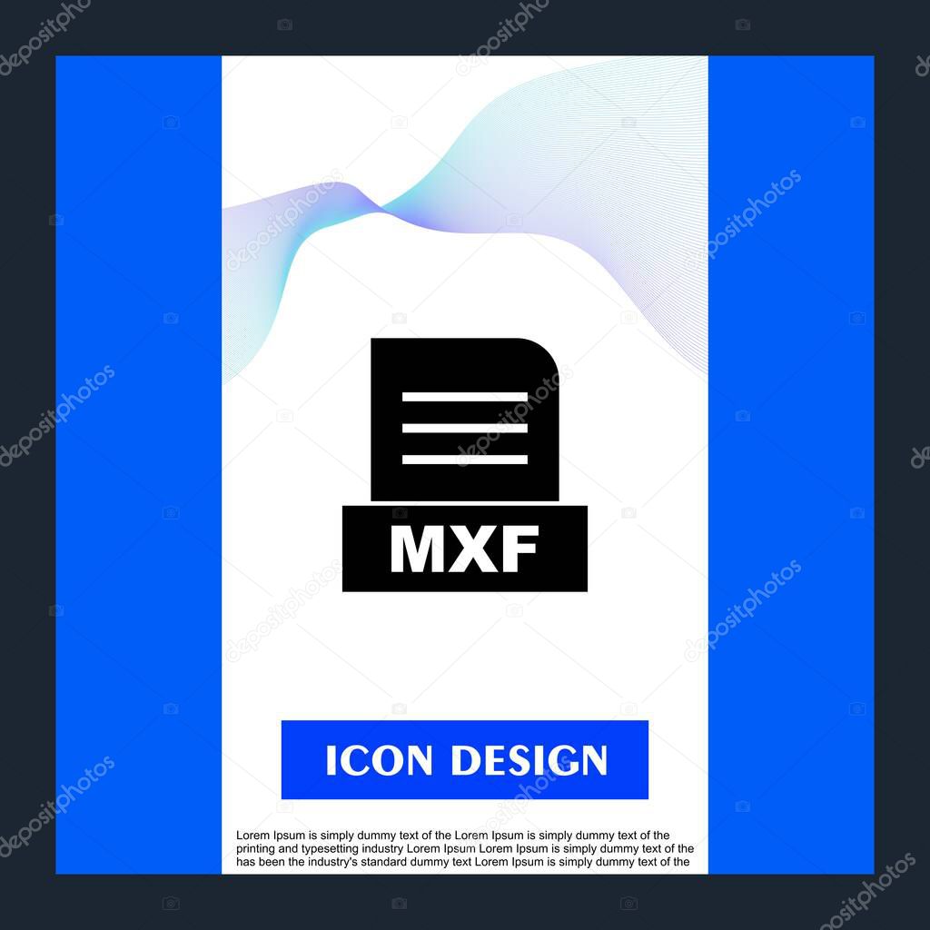 MXF file Isolated On Abstract Background 