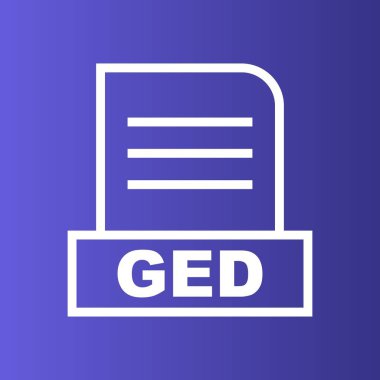 GED dosyası soyut arkaplanda izole edildi