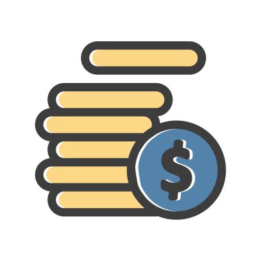 Vektör para simgesi çizimi