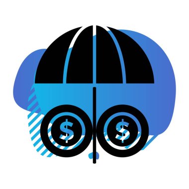 ana hatlı şemsiye simgesi vektör illüstrasyonu