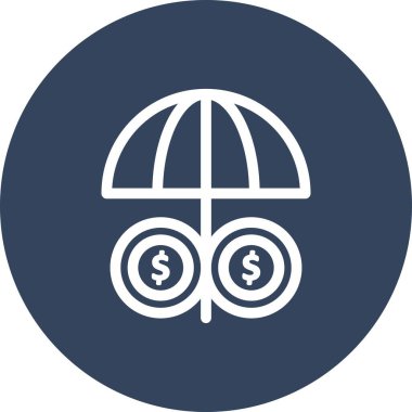 ana hatlı şemsiye simgesi vektör illüstrasyonu