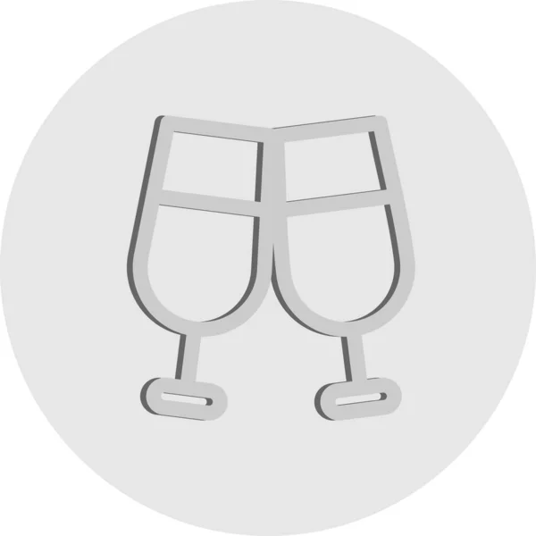 Vector Wineglasses Icon Illustration — Stock Vector