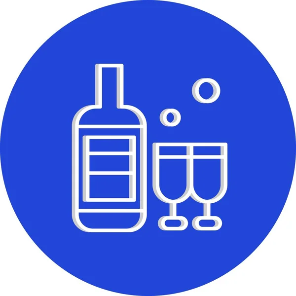 Vector Vino Botellas Icono — Vector de stock