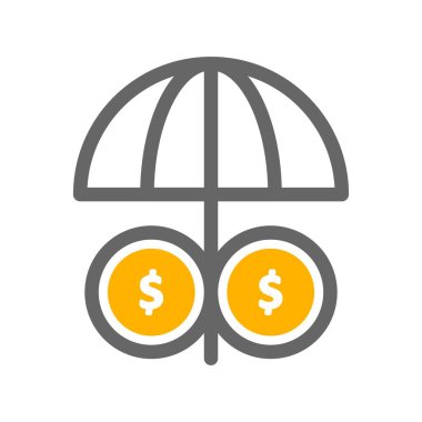 ana hatlı şemsiye simgesi vektör illüstrasyonu