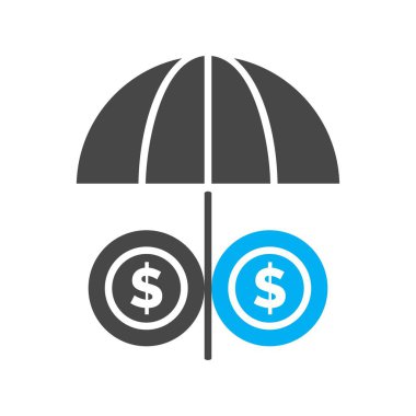 ana hatlı şemsiye simgesi vektör illüstrasyonu