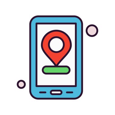 Vektör konumu simge illüstrasyonu