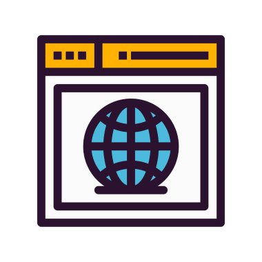 vektör ana hatları web sitesi simgesi 