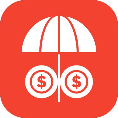 ana hatlı şemsiye simgesi vektör illüstrasyonu