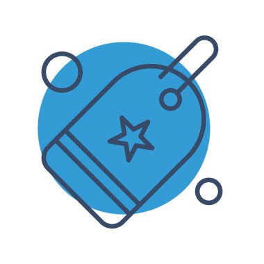  Simge etiketinin vektör illüstrasyonu