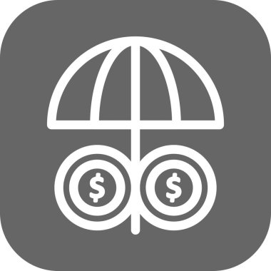 ana hatlı şemsiye simgesi vektör illüstrasyonu