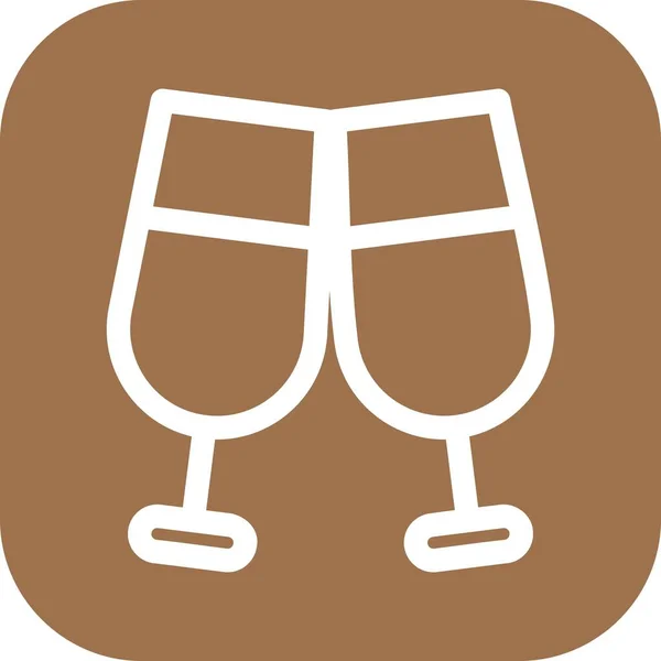 Vector Wineglasses Icon Illustration — Stock Vector