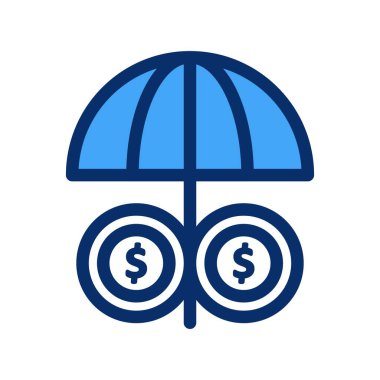 ana hatlı şemsiye simgesi vektör illüstrasyonu