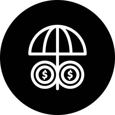 ana hatlı şemsiye simgesi vektör illüstrasyonu