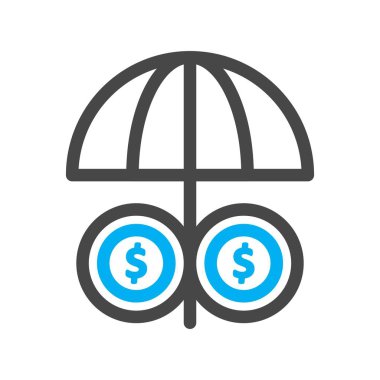 ana hatlı şemsiye simgesi vektör illüstrasyonu