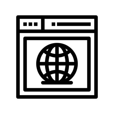 vektör ana hatları web sitesi simgesi 