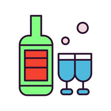 vektör şarap şişeleri simgesi