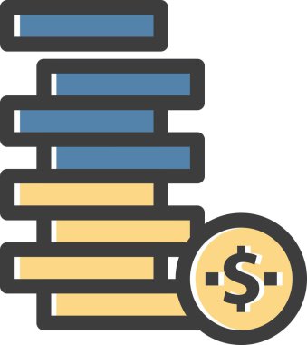 Vektör para simgesi çizimi