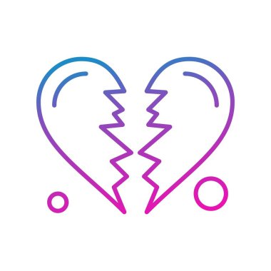 vektör kalp kırık ico