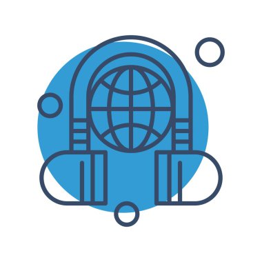  Kulaklık simgesinin vektör illüstrasyonu