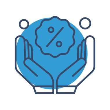 İndirim simgesi vektör illüstrasyonu