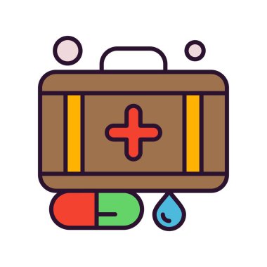 bavul ikonu vektör illüstrasyonu