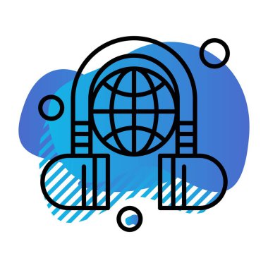  Kulaklık simgesinin vektör illüstrasyonu