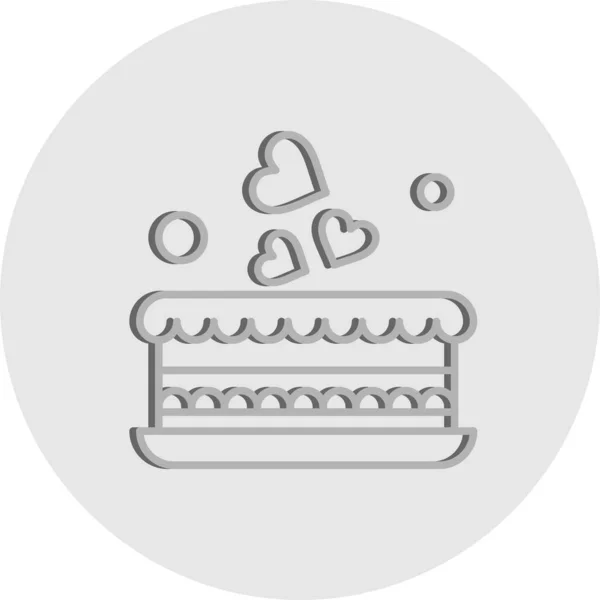 Vector Cake Pictogram Illustratie — Stockvector