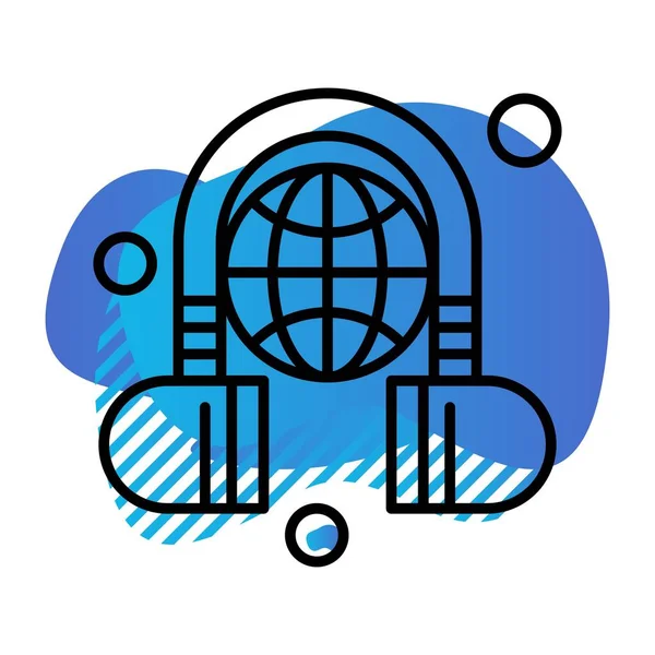  Kulaklık simgesinin vektör illüstrasyonu