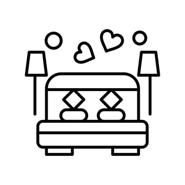 vektör yatak odası simgesi 