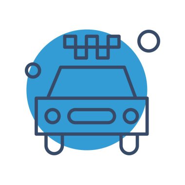  Taksi simgesinin vektör illüstrasyonu