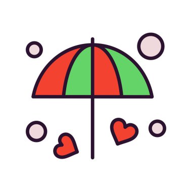 ana hatlı şemsiye simgesi vektör illüstrasyonu