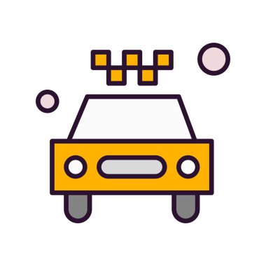  Taksi simgesinin vektör illüstrasyonu