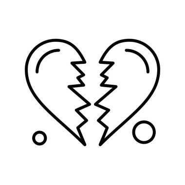 vektör kalp kırık ico