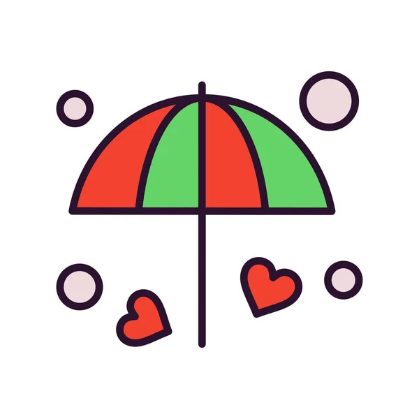Outline Umbrella Icon Vector Illustration — Stock Vector