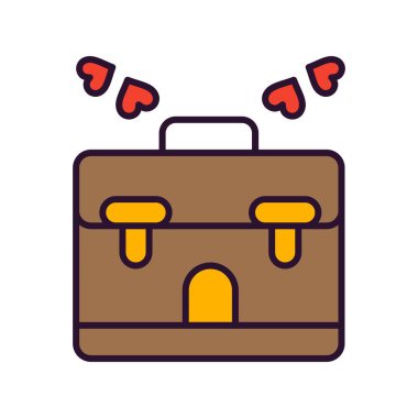 Evrak çantası simgesinin vektör illüstrasyonu