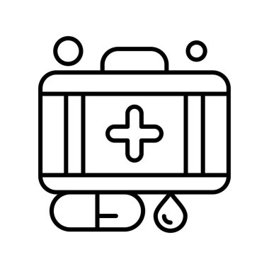 bavul ikonu vektör illüstrasyonu