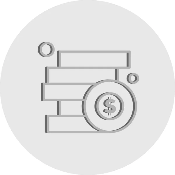 Vector Coins Icon Illustration — Archivo Imágenes Vectoriales