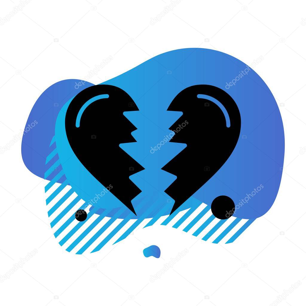 vector heart broken ico