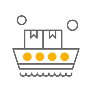 Gemi simgesi vektör illüstrasyonu