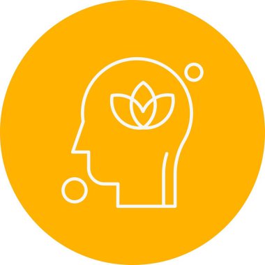 İnsan kafası illüstrasyonunda vektör çiçek simgesi