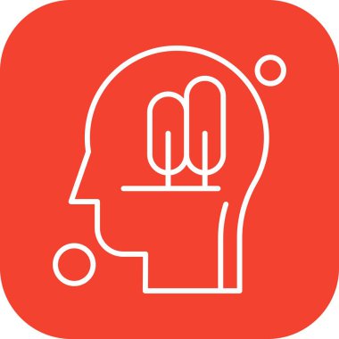 vektör insan başı ve ağaç simgesi illüstrasyonu