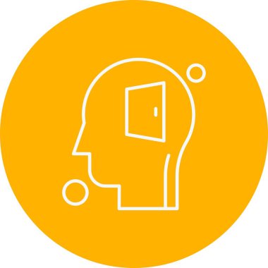 vektör insan başı ve kapı simgesi illüstrasyonu