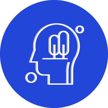 vektör insan başı ve ağaç simgesi illüstrasyonu