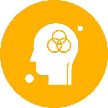 İnsan kafası illüstrasyonunda vektör çember simgesi