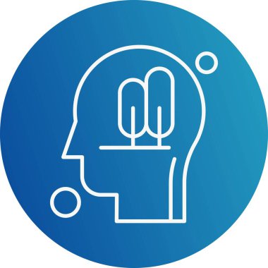 vektör insan başı ve ağaç simgesi illüstrasyonu