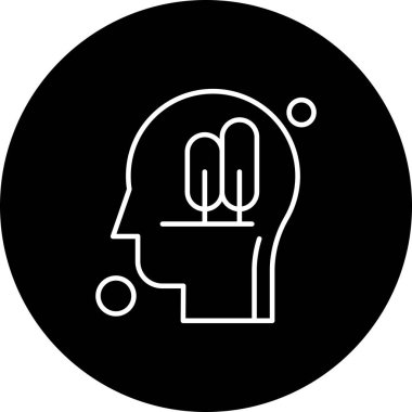 vektör insan başı ve ağaç simgesi illüstrasyonu