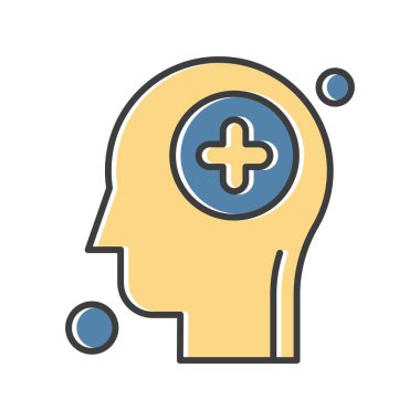 İnsan kafası illüstrasyonunda vektör ekleme simgesi